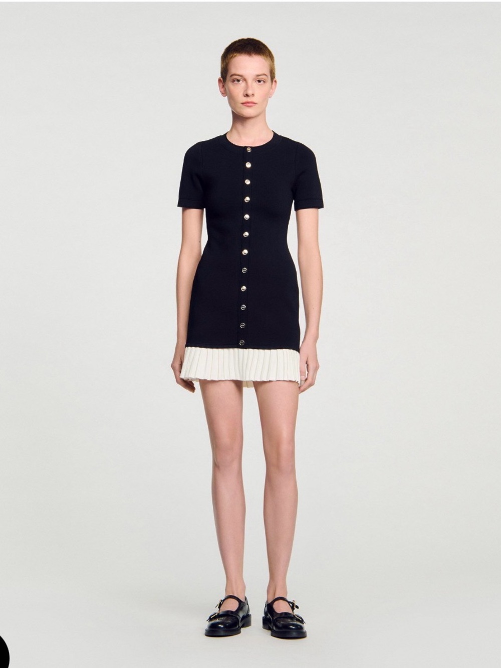 sandro navy knit dress | Dresses | Sandro Mini With Ruffle 38x34